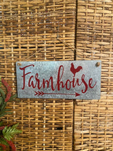 Load image into Gallery viewer, Farmhouse metal sign-red lettering
