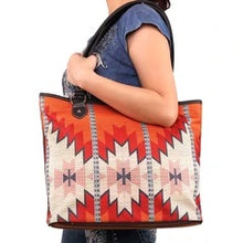 Load image into Gallery viewer, Aztec Canvas Tote Bag - Coffee
