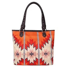 Load image into Gallery viewer, Aztec Canvas Tote Bag - Coffee
