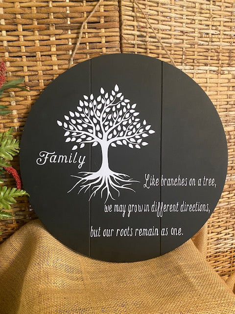 FAMILY - wooden sign- black