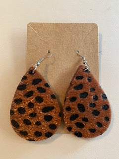Cheetah Teardrop earrings-Copper