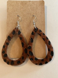 Cheetah Teardrop cutout earrings-Copper