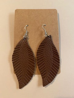 Leaf earrings-Brown