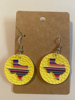 Texas Serape earrings-Yellow