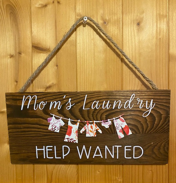 Mom's Laundry wooden sign