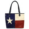 Texas Flag Canvas Tote Bag - Black