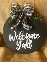 Load image into Gallery viewer, Welcome Ya&#39;ll - wooden sign black
