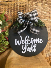 Load image into Gallery viewer, Welcome Ya&#39;ll - wooden sign black
